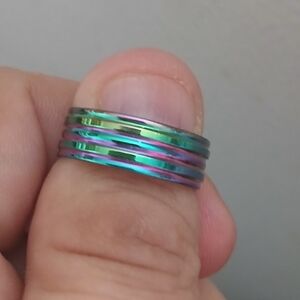 Iridescent Multi-Color Band Ring